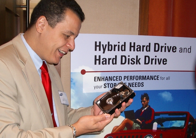 Alix Paultre with Samsung Hybrid Hard Drive