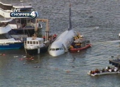 New York Plane in River